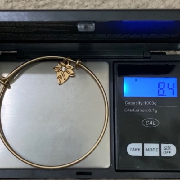 NAVIKA USA Gold-tone Maple Leaf CZ Charm Bangle Bracelet - Picture 12 of 12